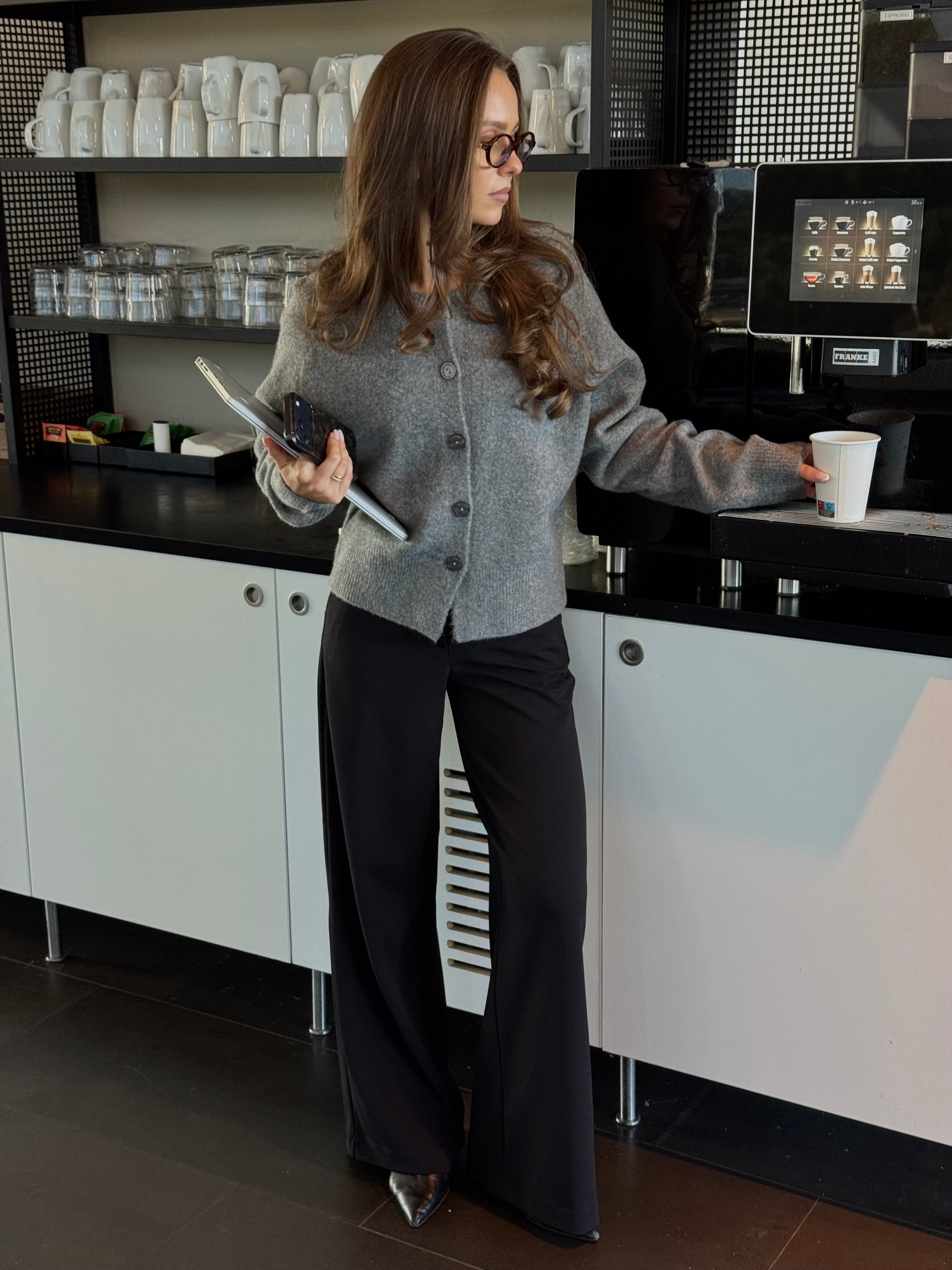 VMSIF Knitted Cardigan - Medium Grey Melange